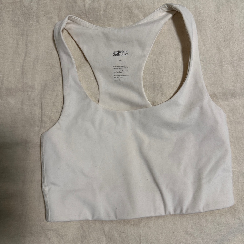 girlfriend collective white paloma sports bra